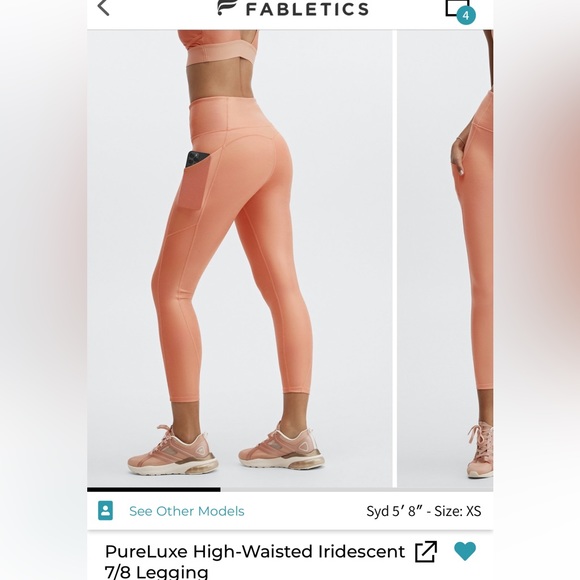 Fabletics PureLuxe high waisted iridescent 7/8 legging with pockets size medium - Picture 3 of 5